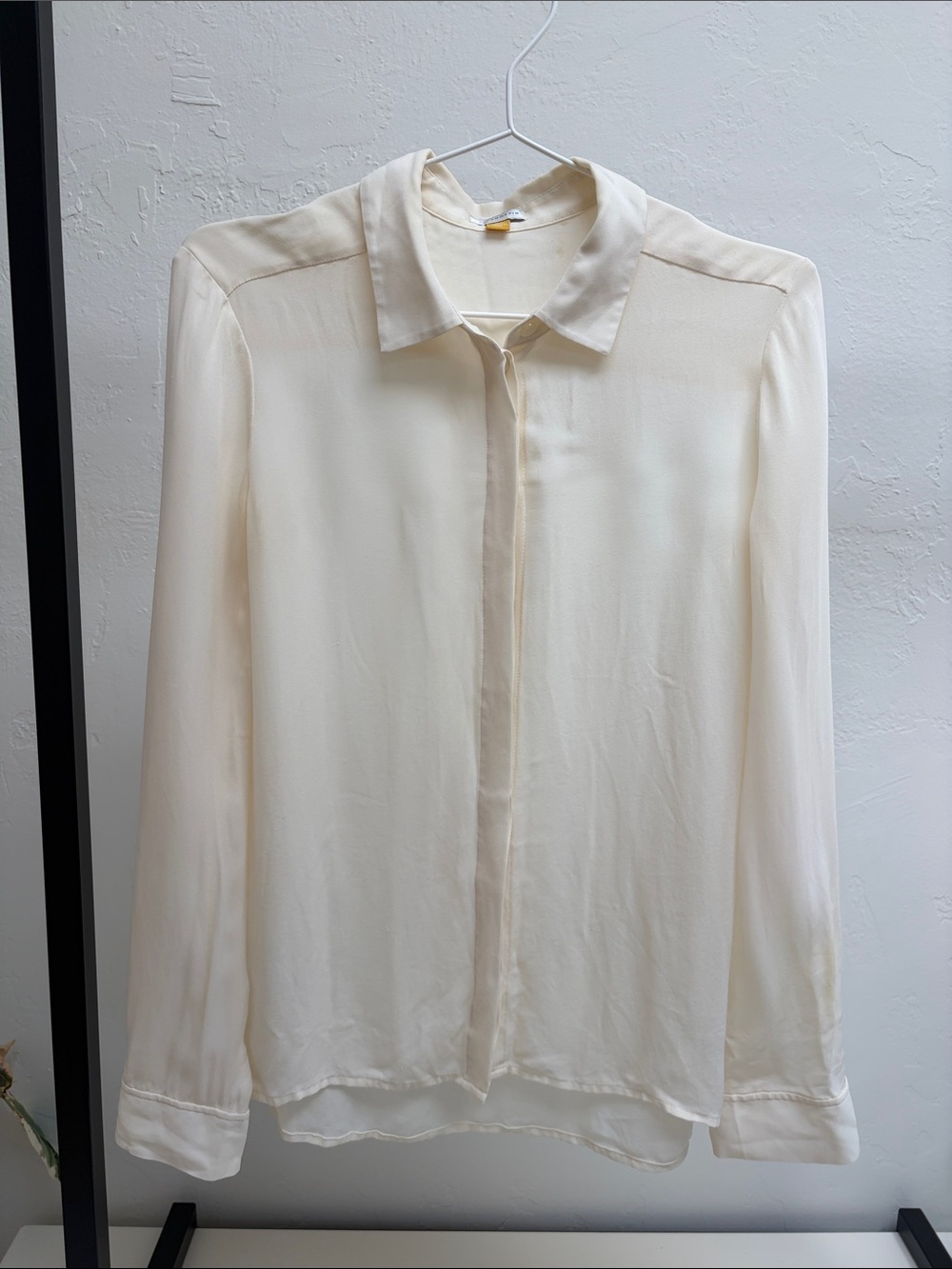 leifsdottir Cream Silk Button-Down Blouse